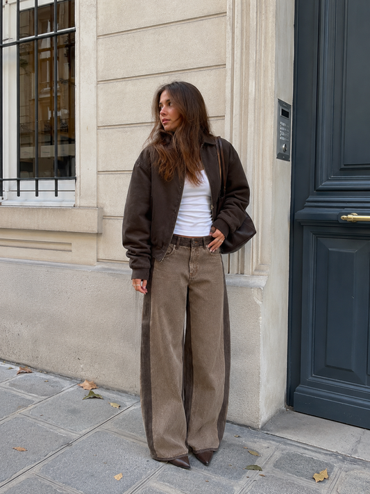 Jeans Wide Leg Moka