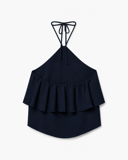 Top Halter Flor Azul
