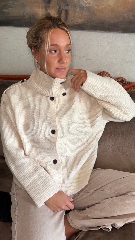 Nora High Neck Cardigan