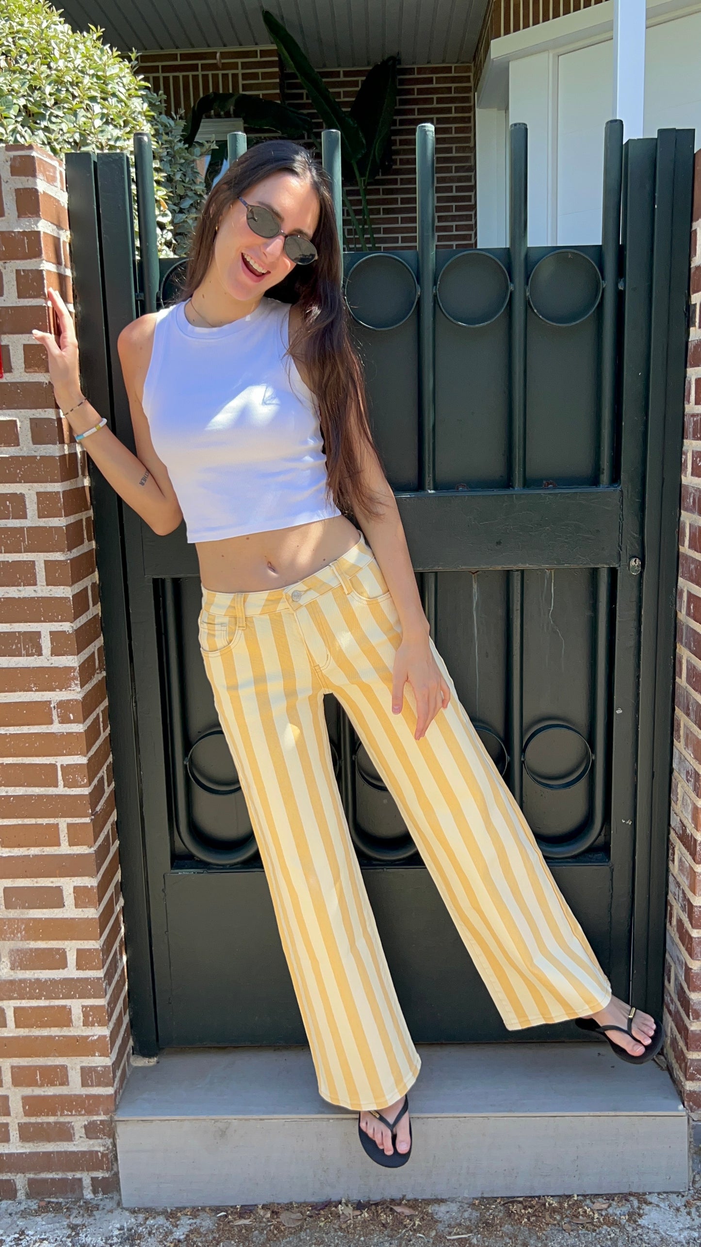 Restock- Pantalón Rayas Amarillo