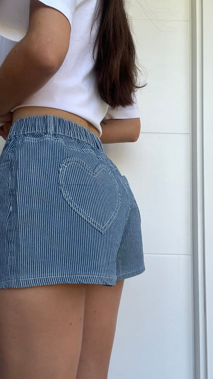 Short rayas azul