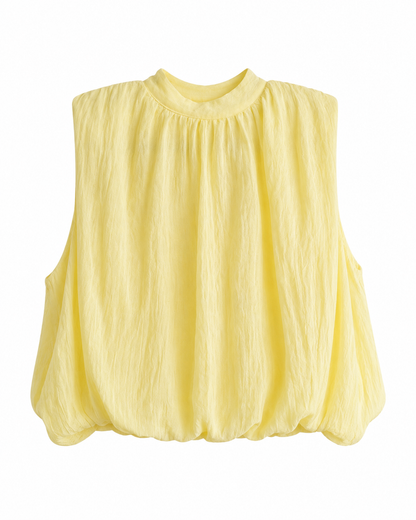 Blusa halter espalda descubierta azul