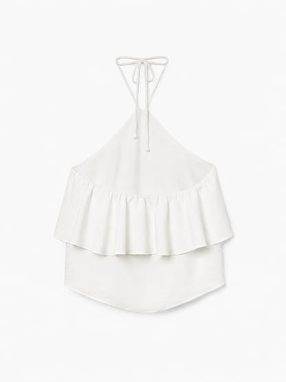 Top Halter Flor Azul