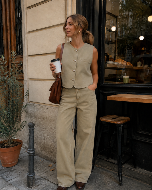 Set Denim Corazón Verde