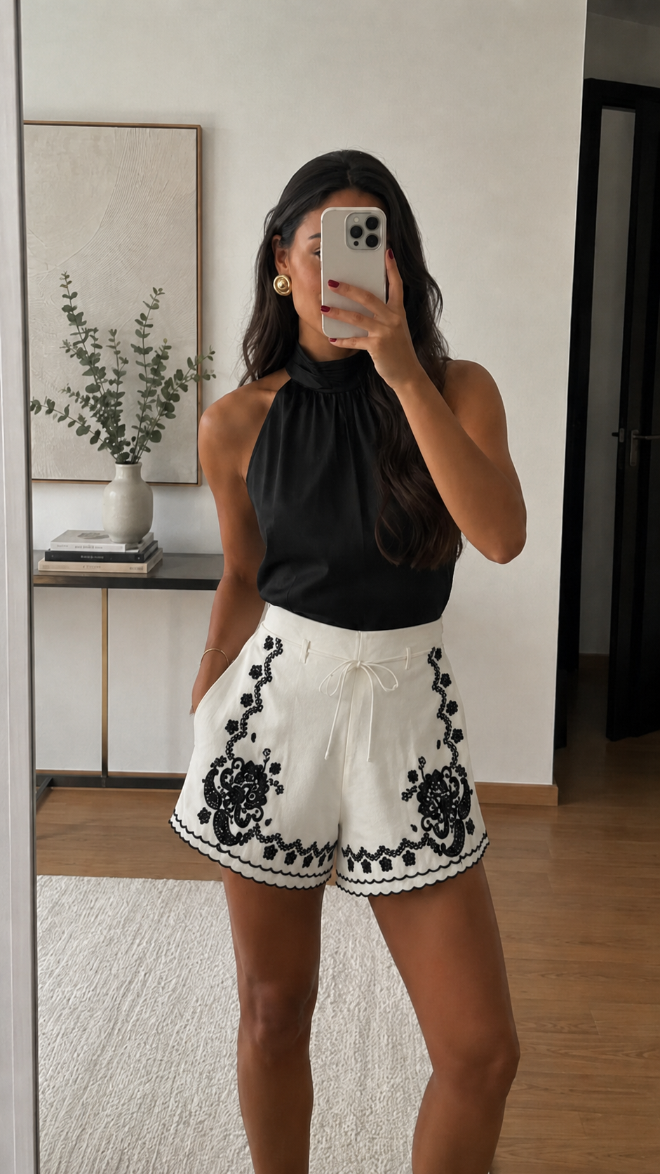 Pantalón corto borado negro