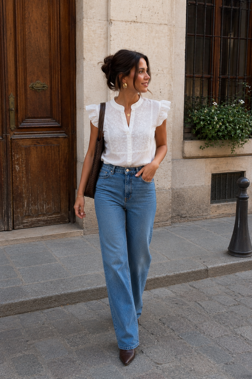 Camisa Blanca Bordada