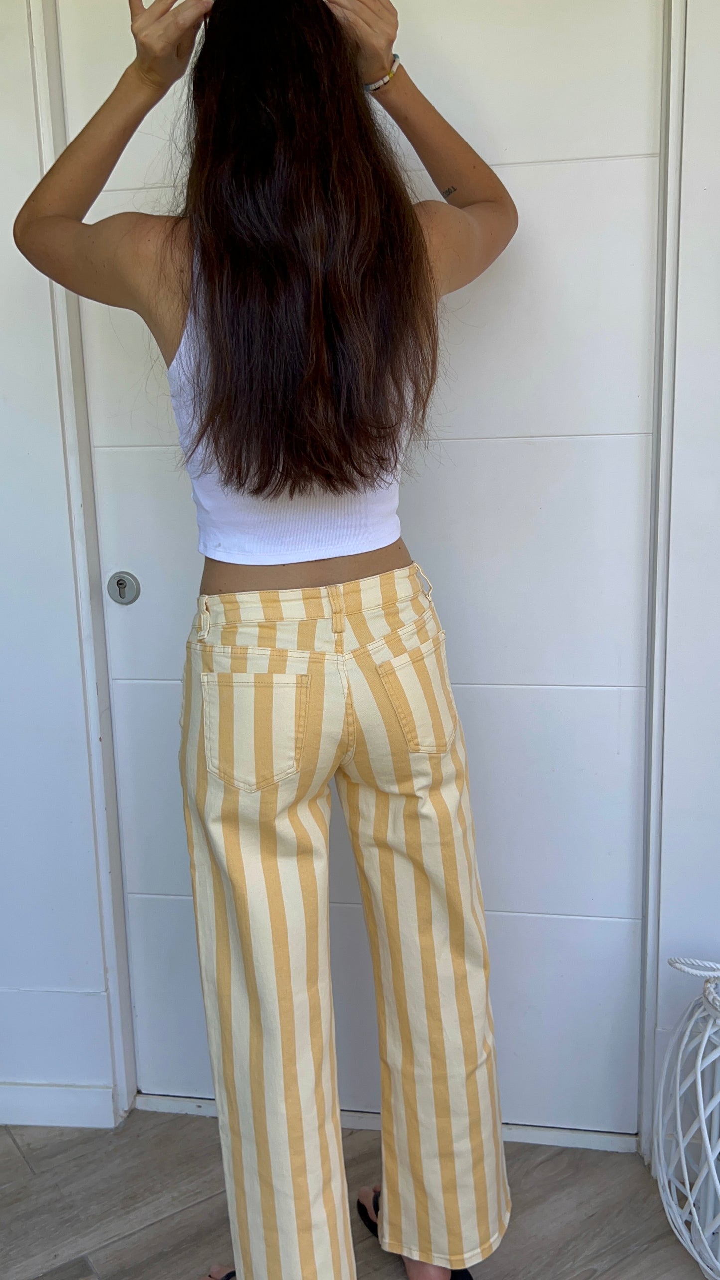 Restock- Pantalón Rayas Amarillo