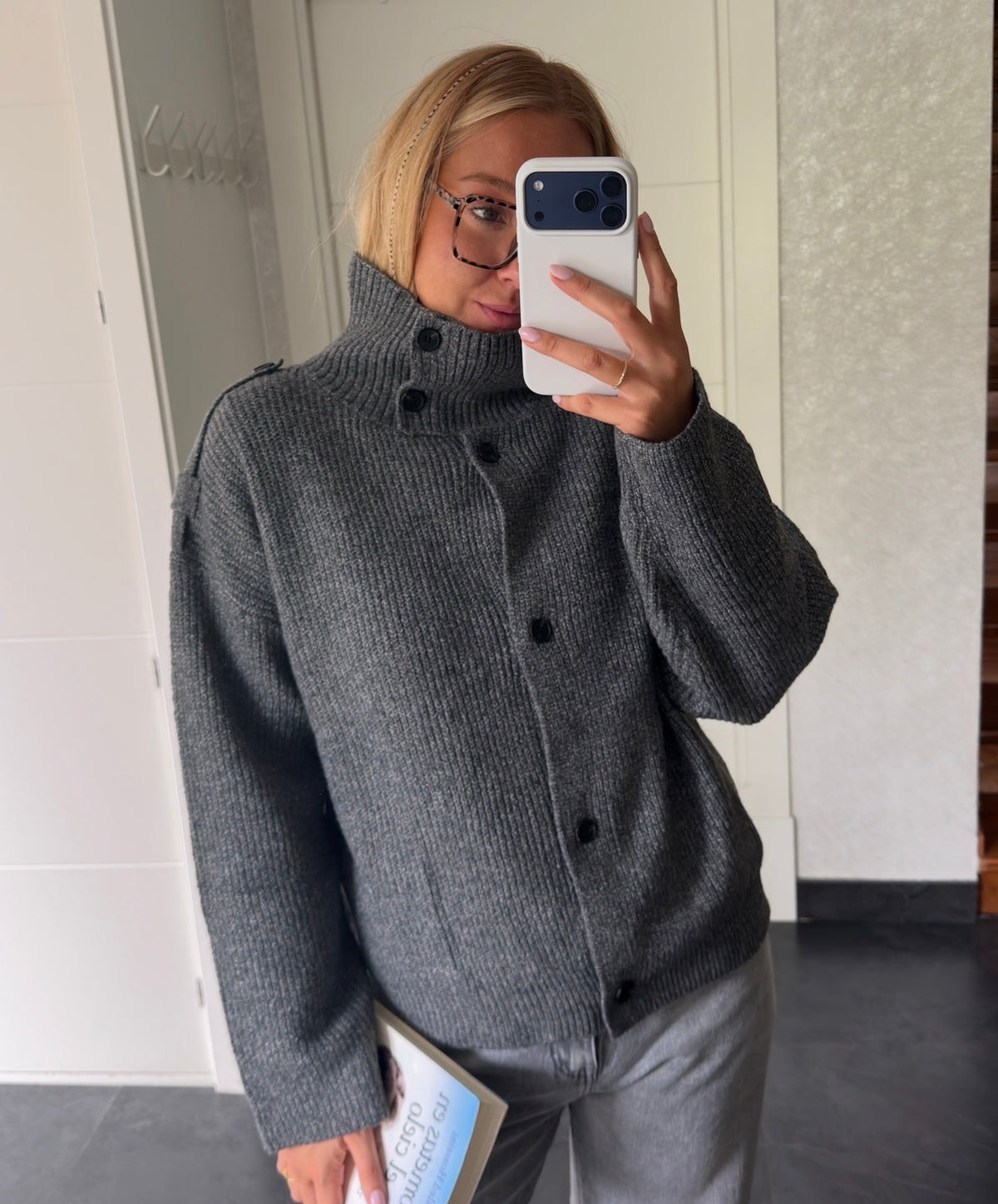 Nora High Neck Cardigan