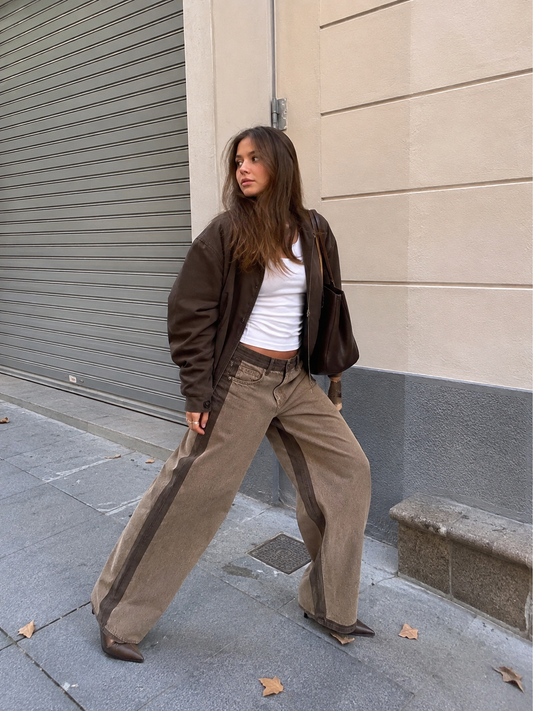 Jeans Wide Leg Moka