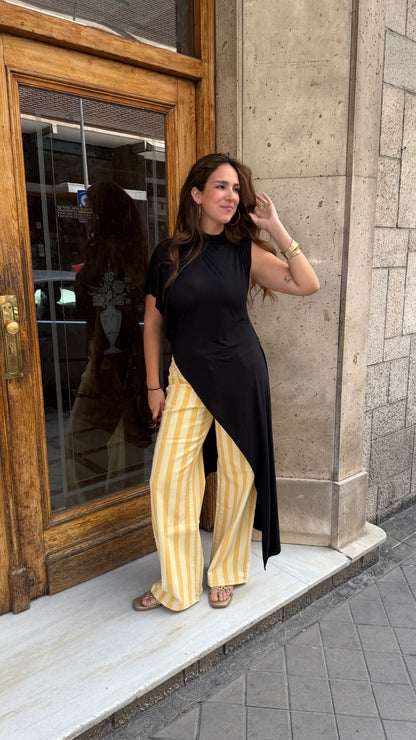 Restock- Pantalón Rayas Amarillo