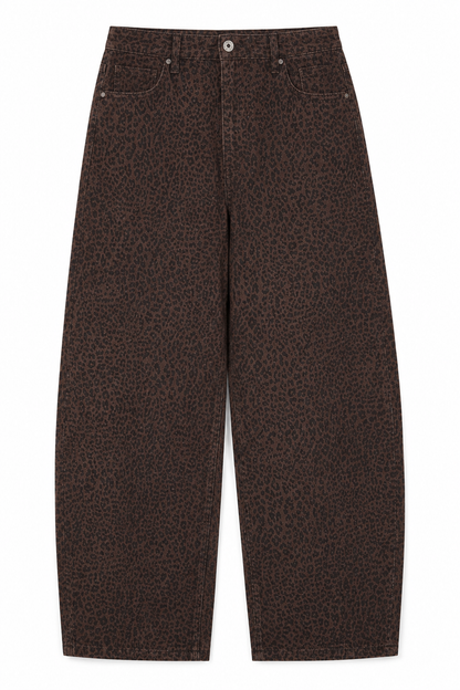 Jeans Barrel Marrón Animal Print