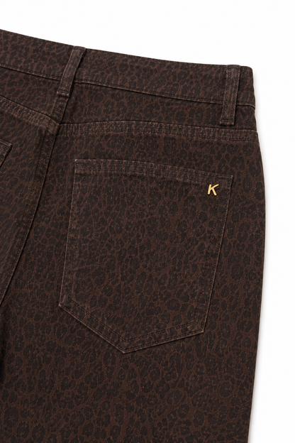 Jeans Barrel Marrón Animal Print