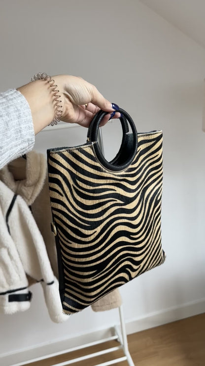 Bolso de pelo estampado